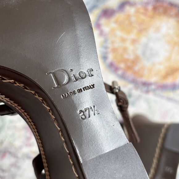 Christian Dior Brown Wedge Sandals - Picture 2 of 11